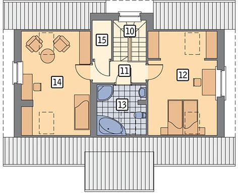 Планировка «План мансарды», Двухэтажный дом 12х10 - 111.7 м2