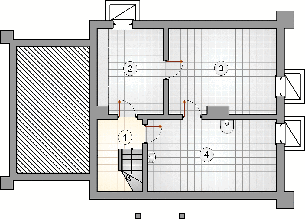 Планировка «План подвала», Двухэтажный дом 13х8 - 189.75 м2