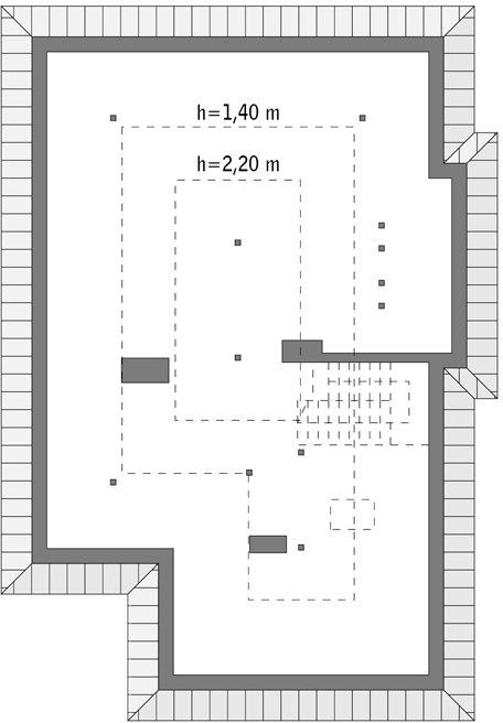 Планировка «План мансарды», Двухэтажный дом 11х17 - 165.9 м2