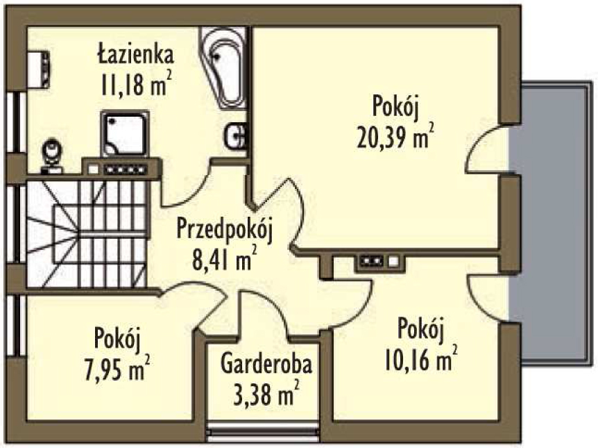 Планировка «План мансарды», Двухэтажный дом 10х9 - 122.07 м2