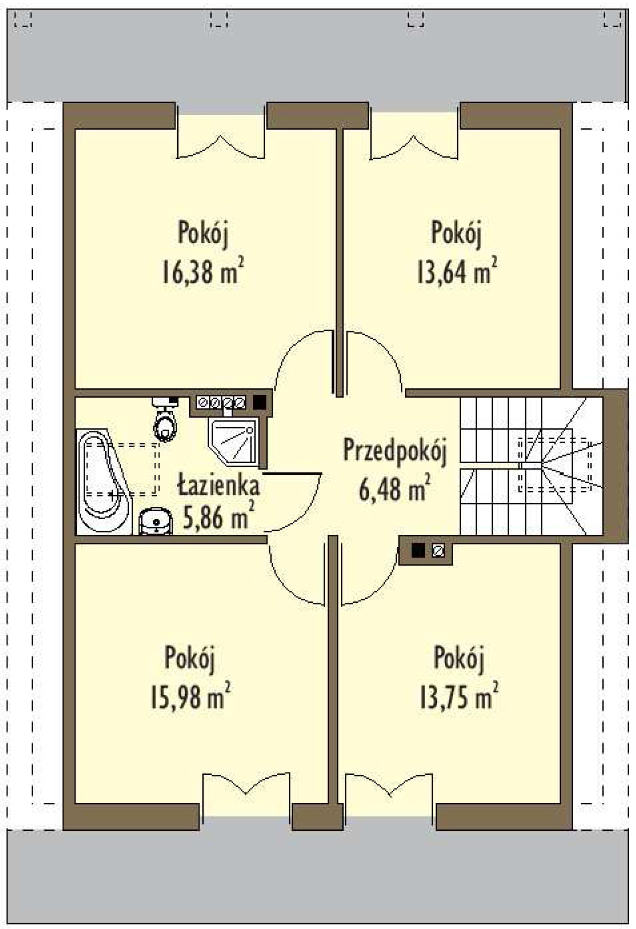 Планировка «План мансарды», Двухэтажный дом 10х11 - 154.07 м2