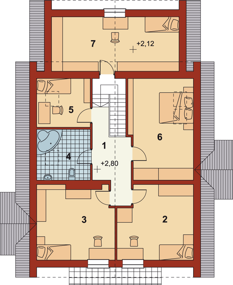 Планировка «План мансарды», Двухэтажный дом 15х13 - 296.2 м2