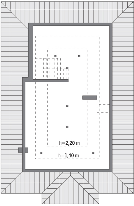 Планировка «План мансарды», Двухэтажный дом 11х18 - 186.9 м2