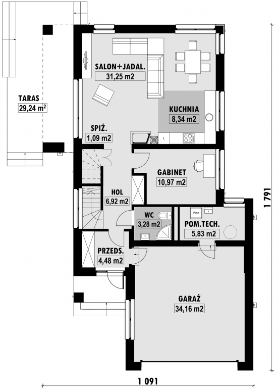 Планировка «План второго этажа», Двухэтажный дом 10х19 - 192.73 м2