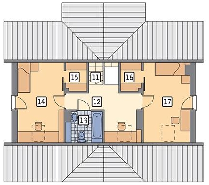 Планировка «План мансарды», Двухэтажный дом 12х10 - 120.9 м2