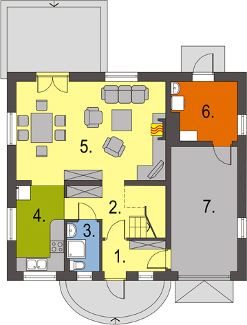 Планировка «План первого этажа», Двухэтажный дом 11х12 - 135.8 м2