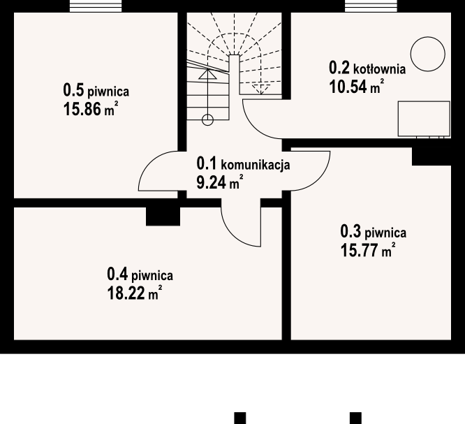 Планировка «План подвала», Двухэтажный дом 11х8 - 186.31 м2