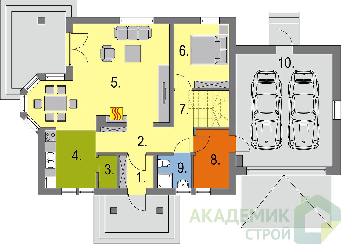 Двухэтажный дом 18х11 - 193.1 м2 — вид 3