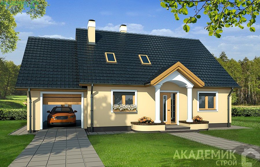 Двухэтажный дом 15х10 - 162 м2 — вид 1