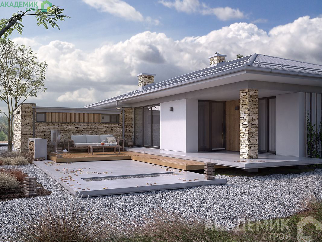 Одноэтажный дом 17х18 - 171.12 м2