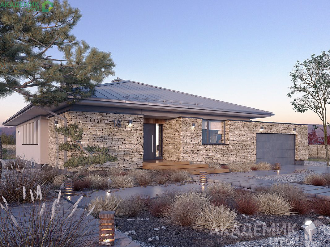 Одноэтажный дом 17х18 - 171.12 м2