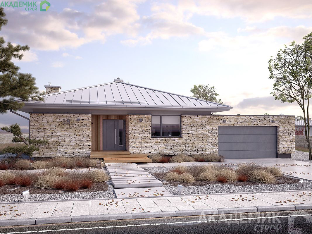 Одноэтажный дом 17х18 - 171.12 м2