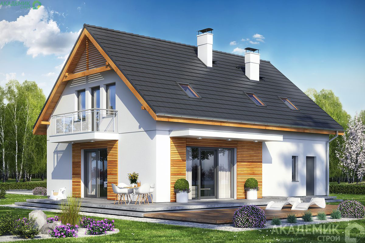 Двухэтажный дом 12х10 - 156.7 м2 — вид 2