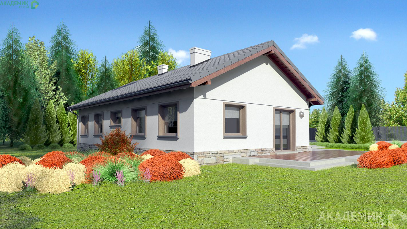 Одноэтажный дом 13х11 - 118.74 м2 — вид 2