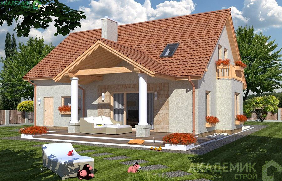 Двухэтажный дом 14х14 - 161.7 м2 — вид 2