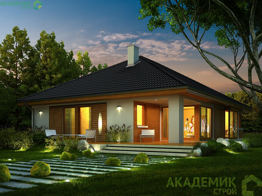 Одноэтажный дом 12х18 - 148.33 м2 — вид 3