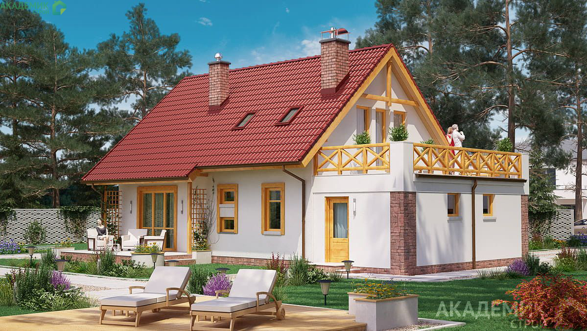 Двухэтажный дом 14х10 - 128.85 м2 — вид 3