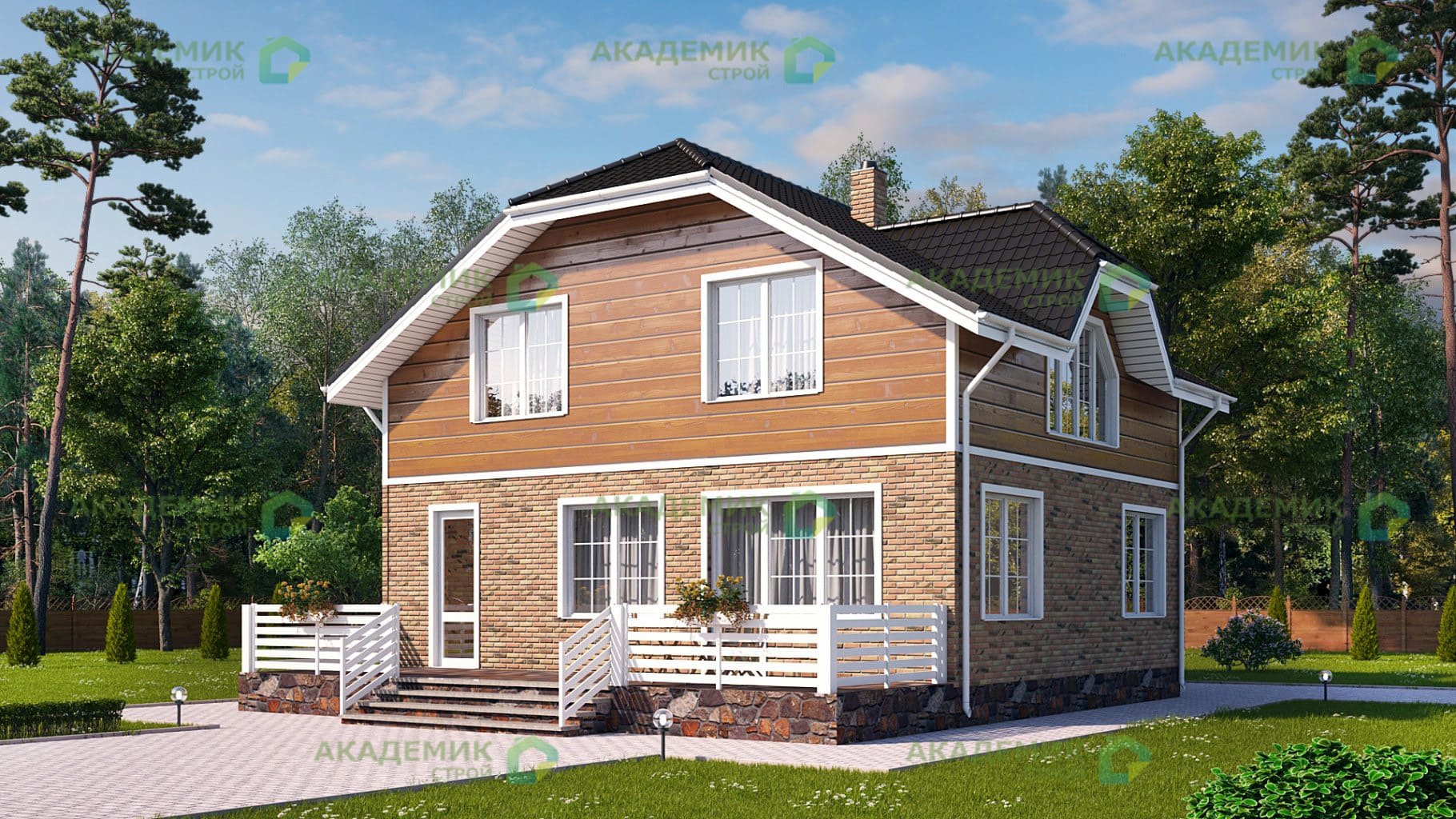 Двухэтажный дом 12х10 - 202.57 м2