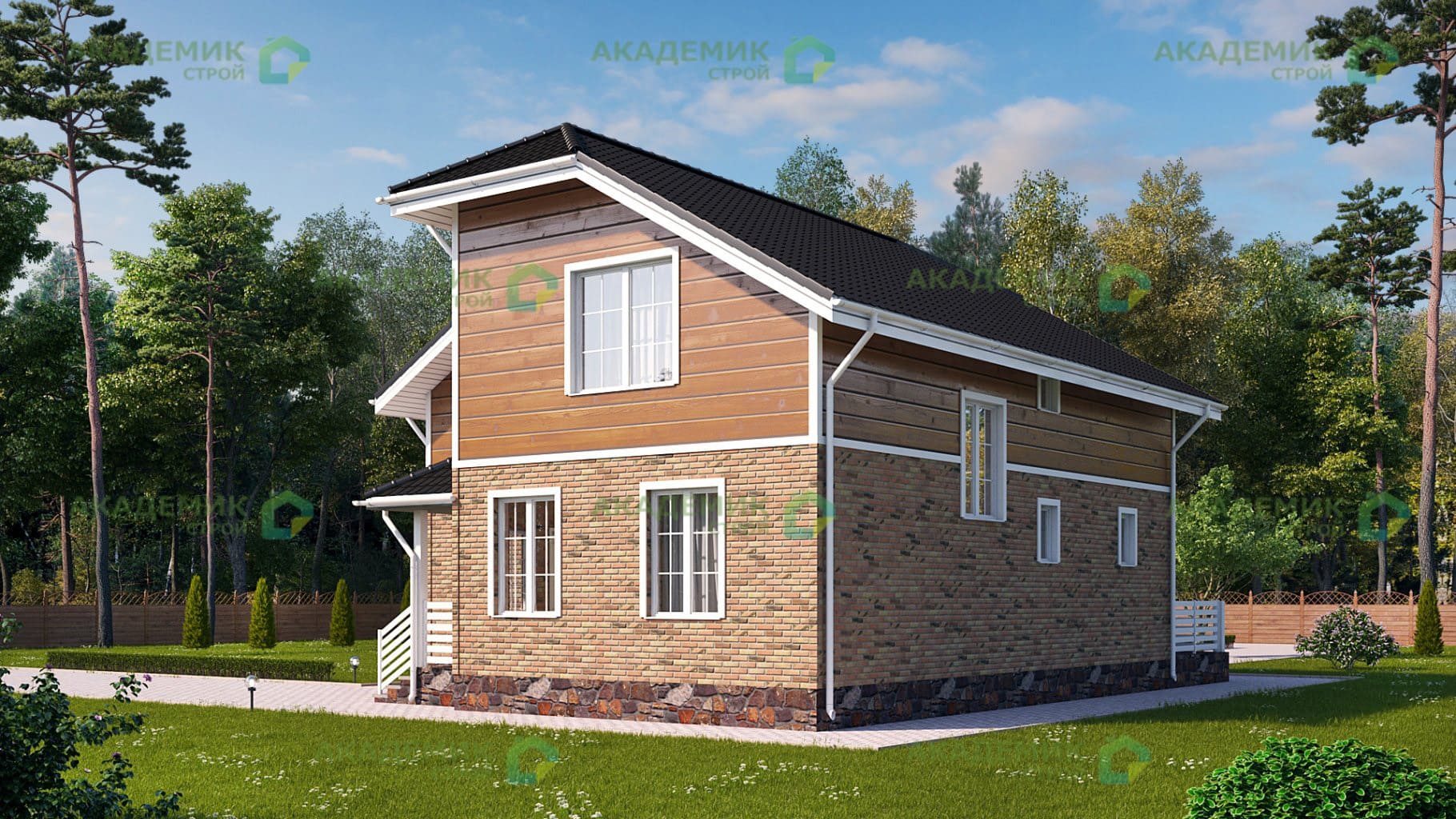 Двухэтажный дом 12х10 - 202.57 м2