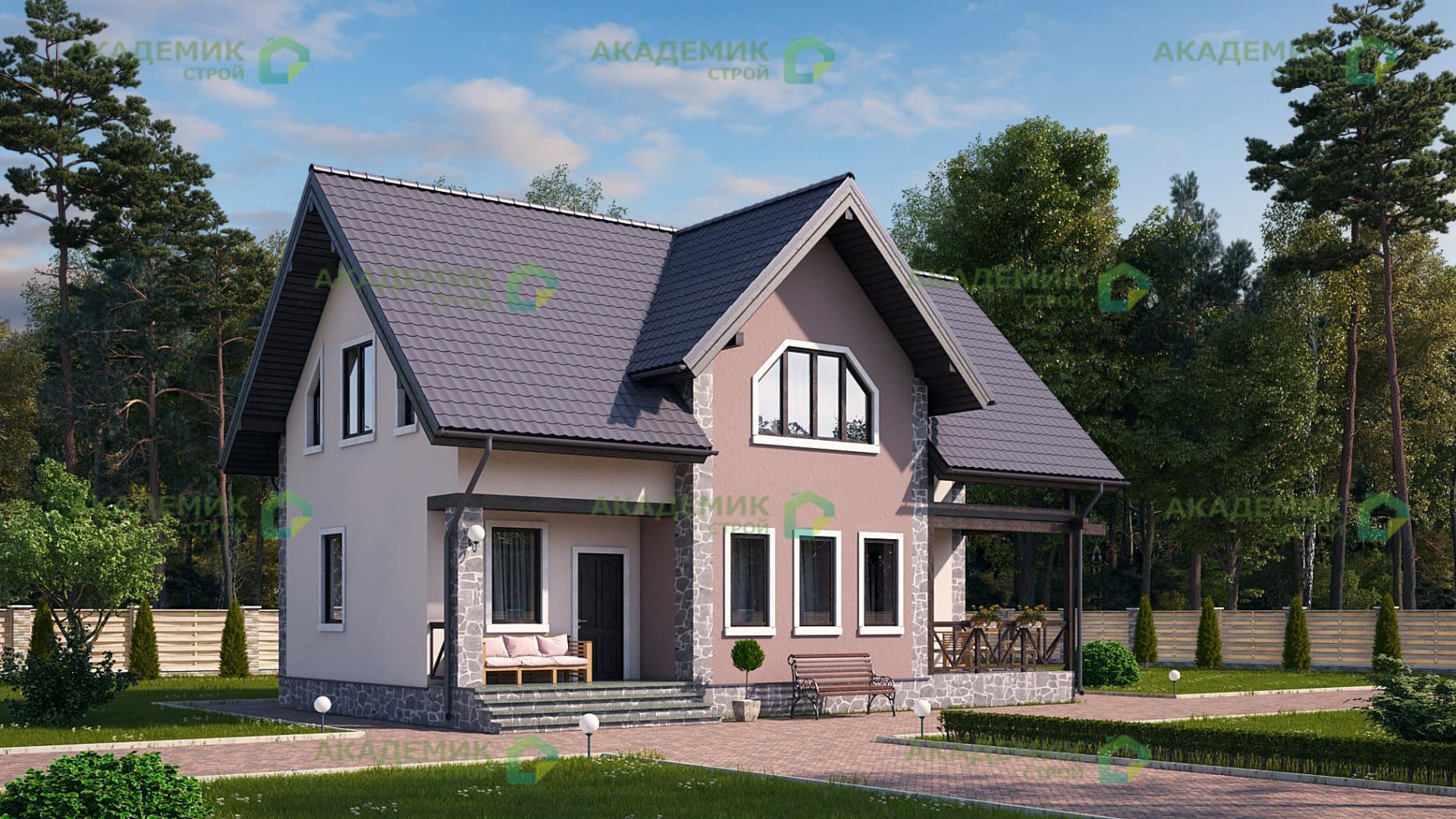 Двухэтажный дом 13х8 - 139.81 м2