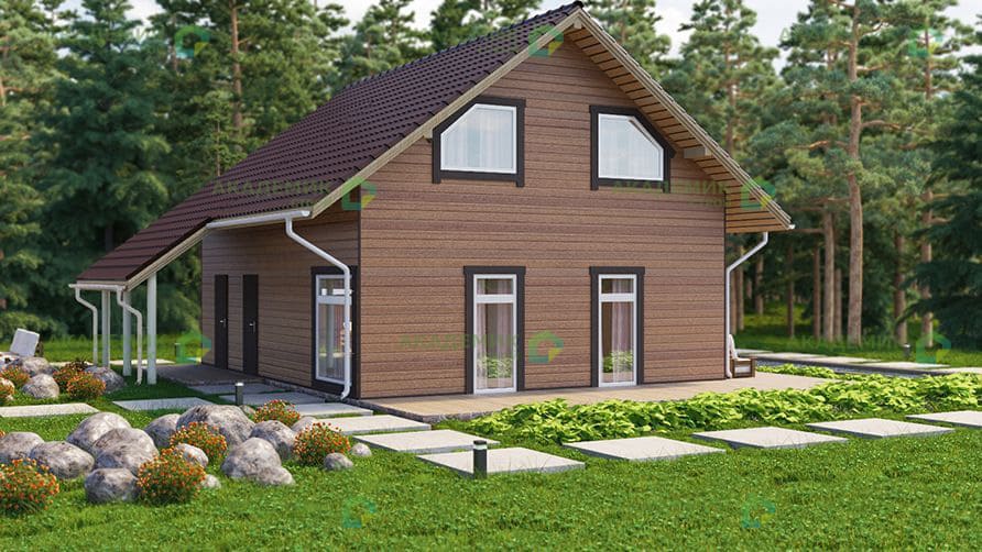 Двухэтажный дом 9х9 - 143.7 м2