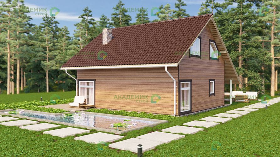 Двухэтажный дом 9х9 - 143.7 м2