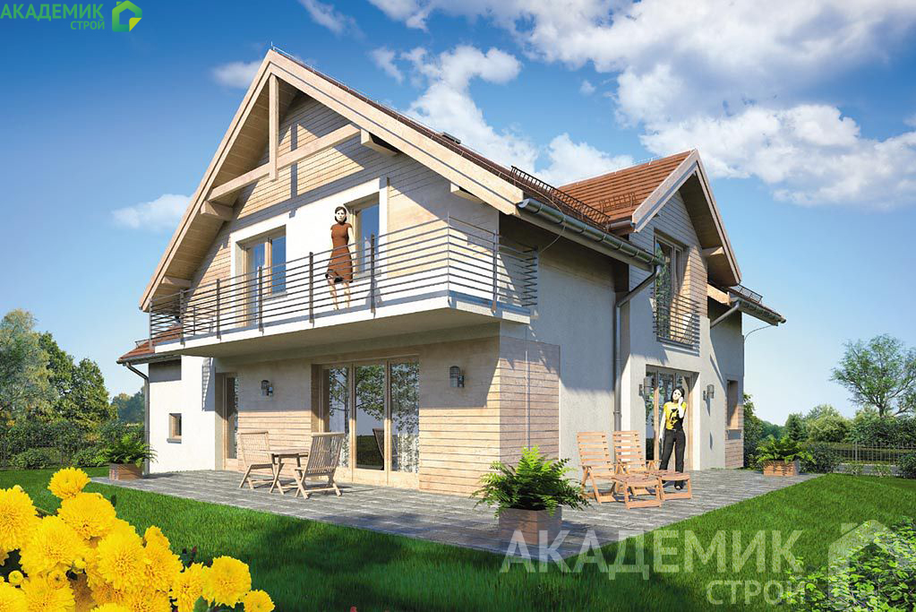 Двухэтажный дом 17х12 - 261.35 м2 — вид 2