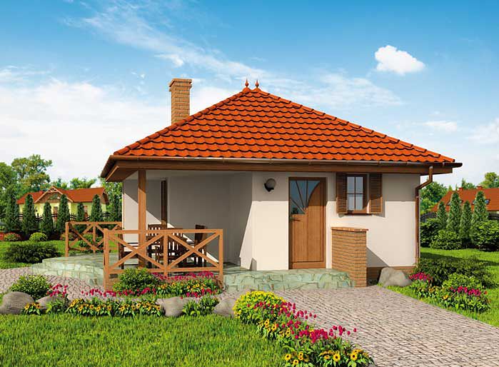 Одноэтажный дом 7х7 - 26.12 м2