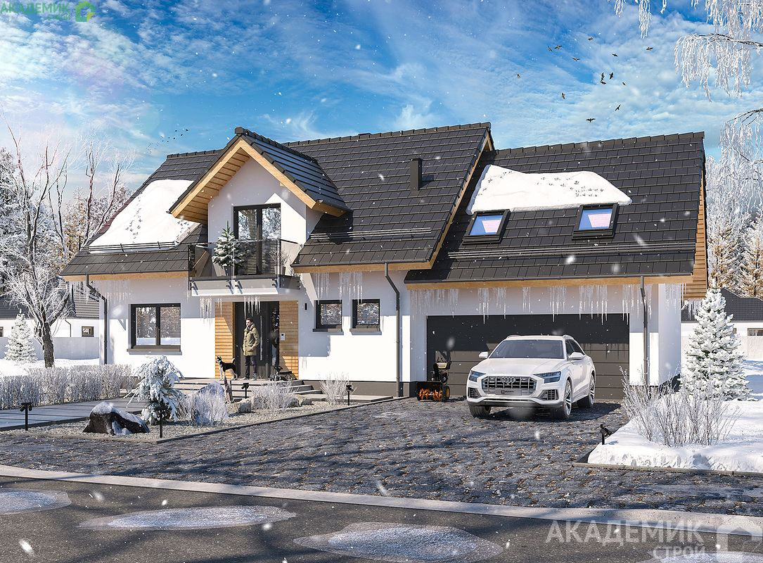 Двухэтажный дом 16х11 - 212.35 м2 — вид 1
