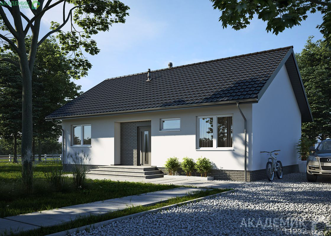 Одноэтажный дом 11х8 - 82.28 м2 — вид 1
