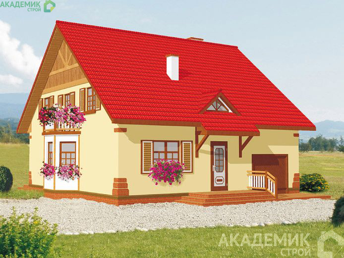 Двухэтажный дом 11х11 - 194.91 м2 — вид 1