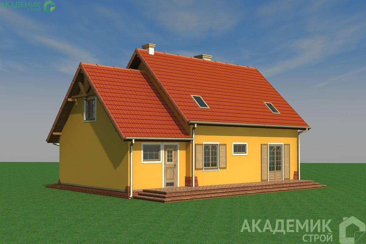 Двухэтажный дом 15х10 - 173.29 м2 — вид 2