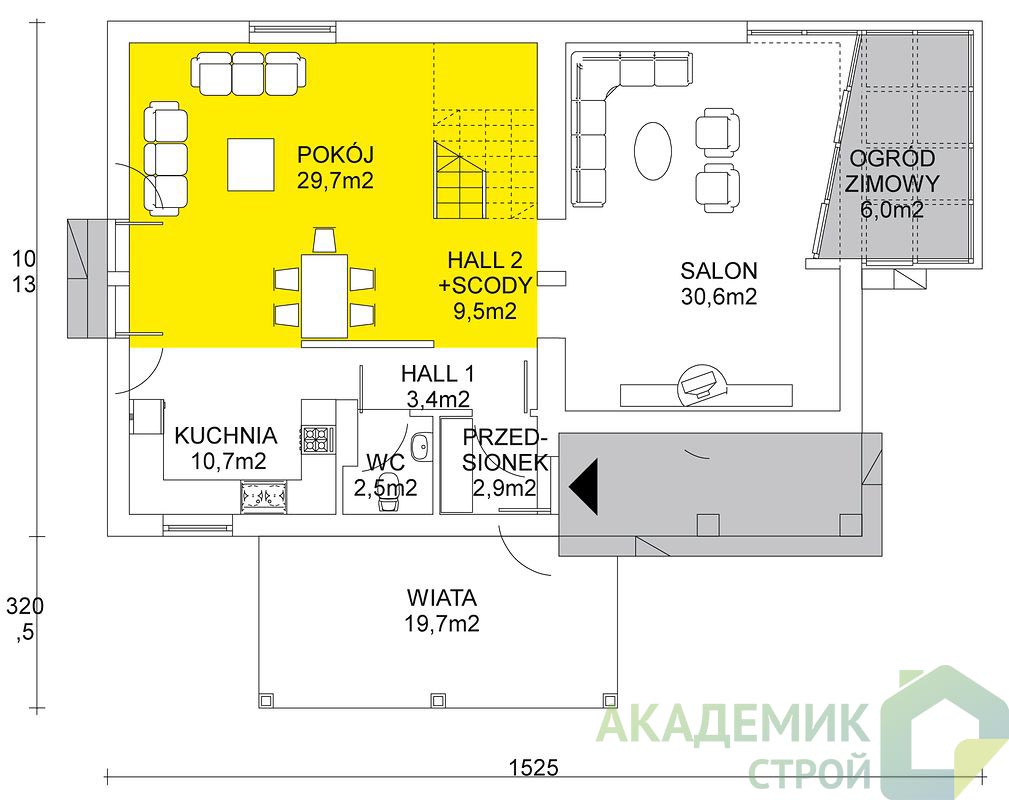 Двухэтажный дом 15х12 - 158.3 м2 — вид 3