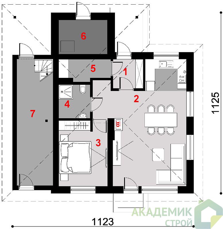 Двухэтажный дом 10х11 - 96.2 м2 — вид 3