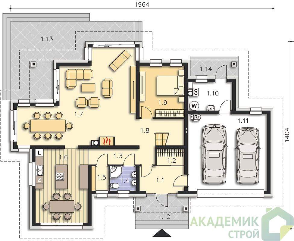 Двухэтажный дом 19х14 - 245.18 м2 — вид 3