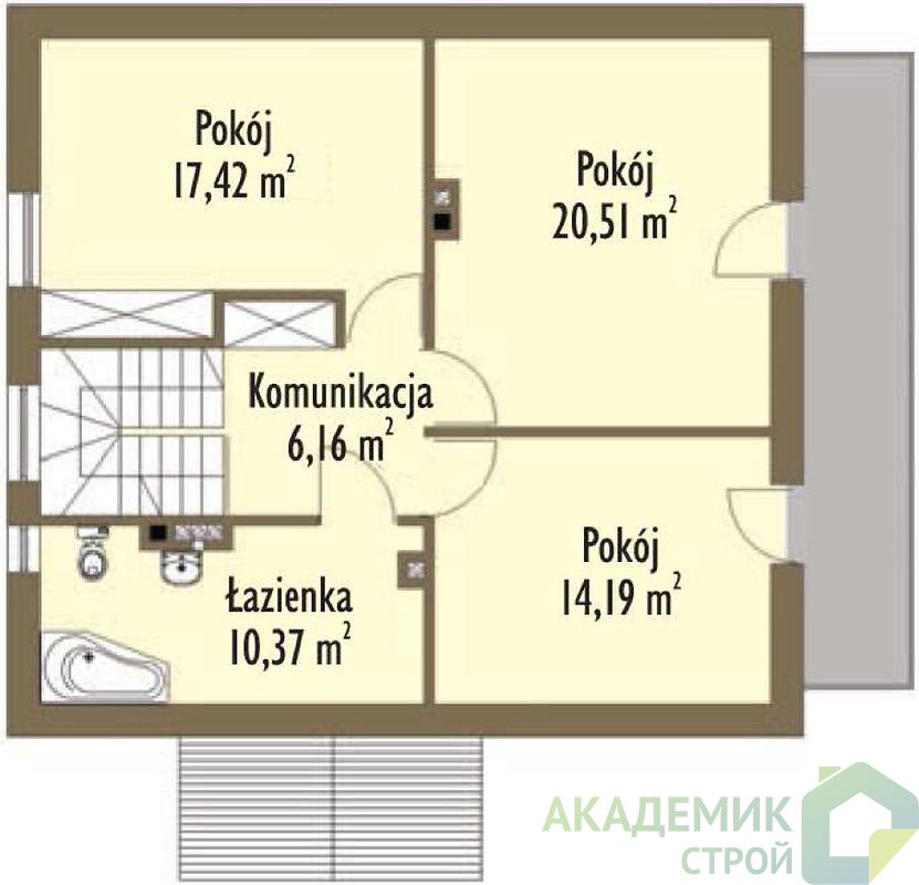 Двухэтажный дом 11х10 - 137.1 м2 — вид 3