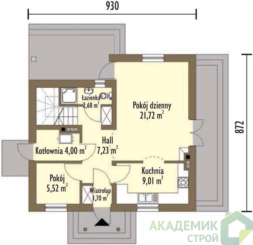 Двухэтажный дом 9х9 - 110.22 м2 — вид 2
