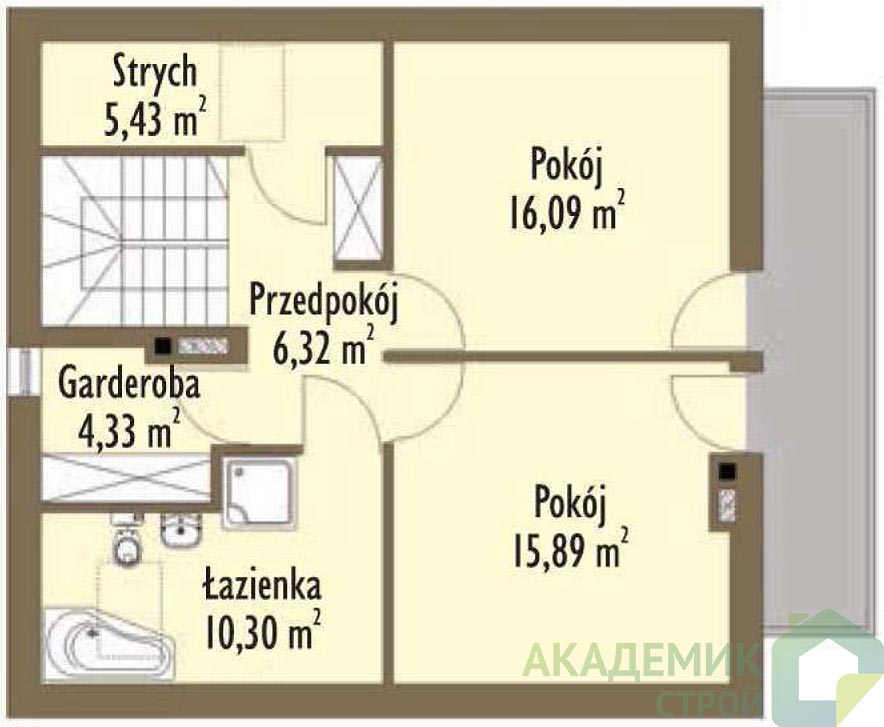 Двухэтажный дом 9х9 - 110.22 м2 — вид 3