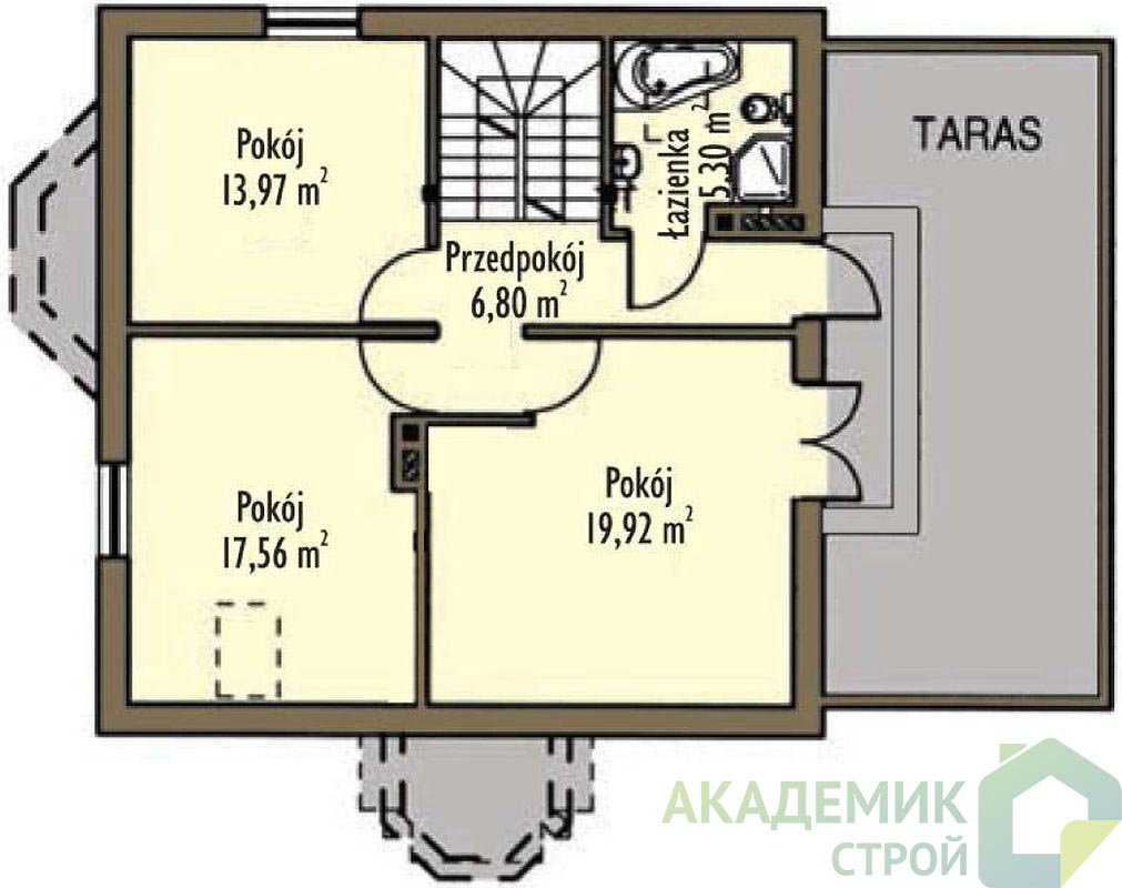 Двухэтажный дом 13х10 - 153.28 м2 — вид 3
