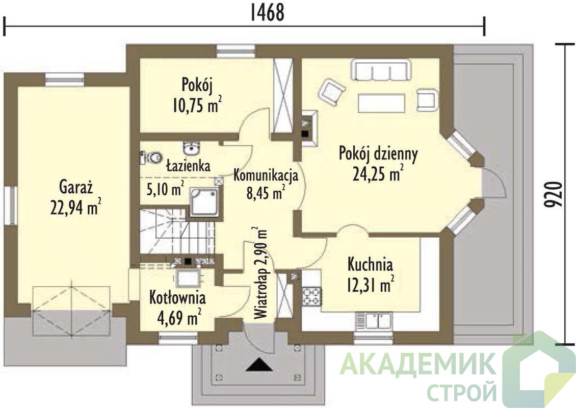 Двухэтажный дом 14х10 - 160.04 м2 — вид 2