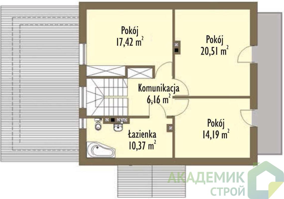 Двухэтажный дом 14х10 - 160.04 м2 — вид 3