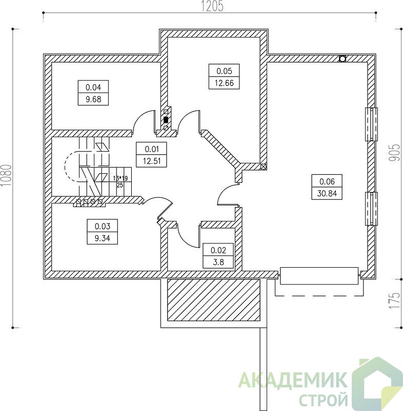 Двухэтажный дом 11х9 - 144.86 м2 — вид 3