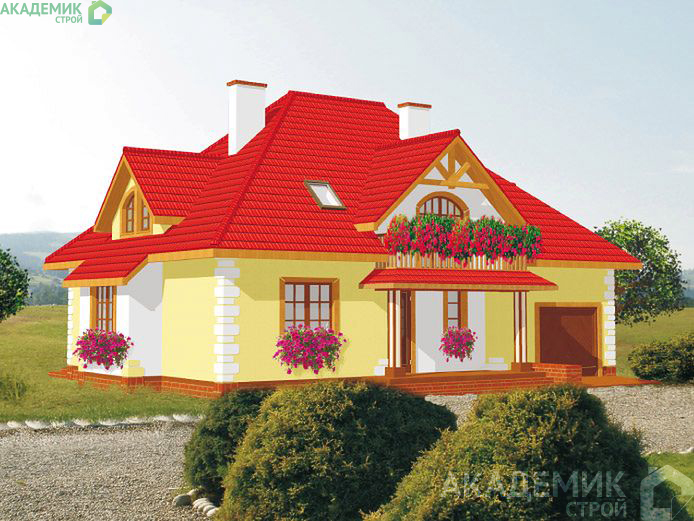 Двухэтажный дом 14х10 - 209.91 м2 — вид 1