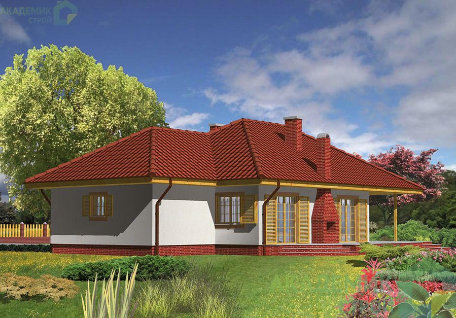 Одноэтажный дом 16х9 - 96.9 м2 — вид 3