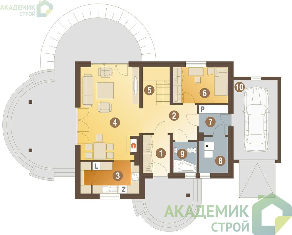 Двухэтажный дом 14х10 - 156.5 м2 — вид 3