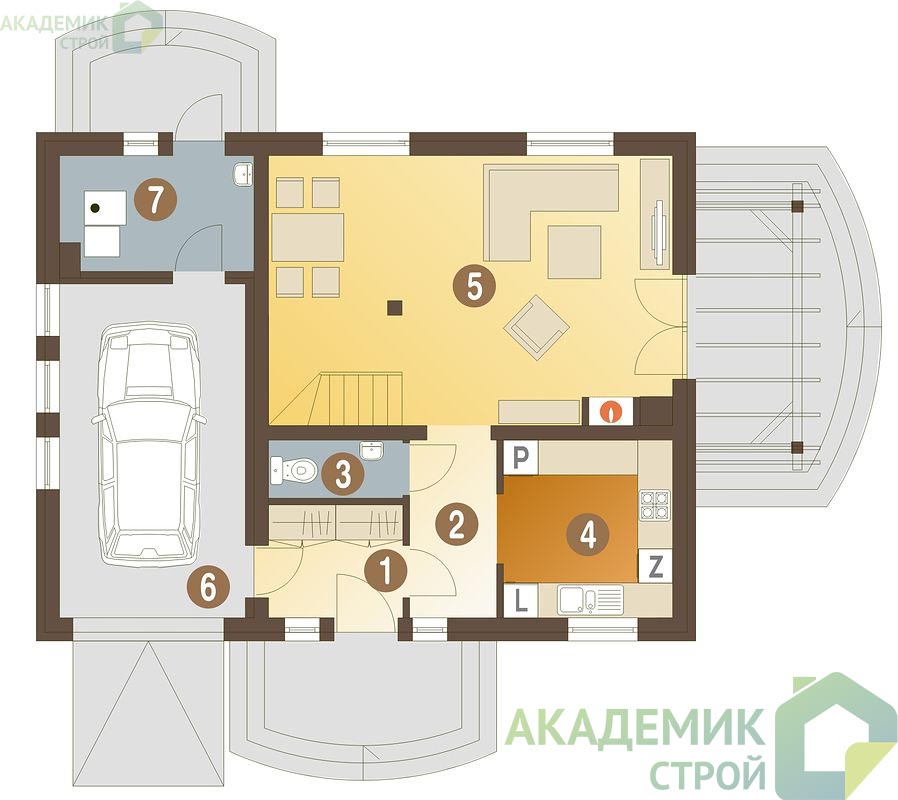 Двухэтажный дом 11х9 - 128.9 м2 — вид 3