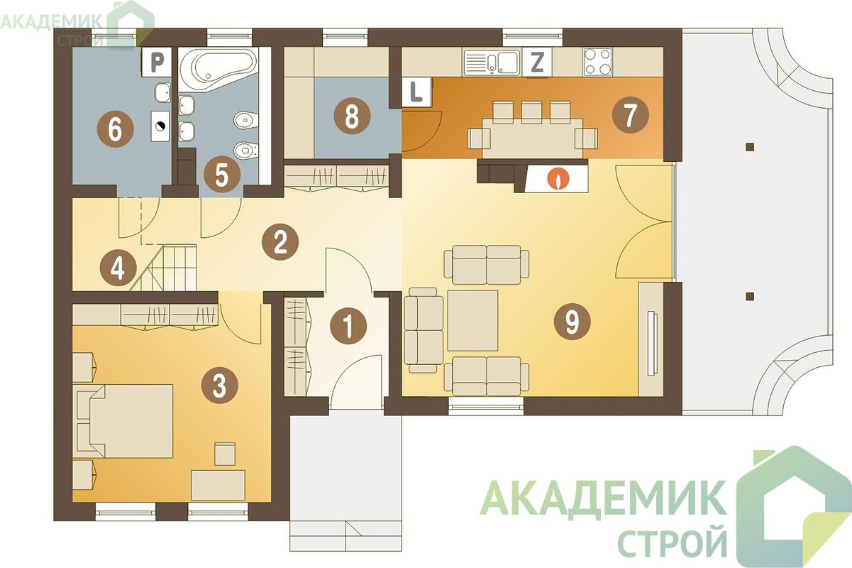 Двухэтажный дом 12х11 - 113.2 м2 — вид 3