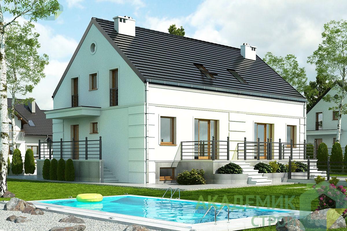 Двухэтажный дом 15х14 - 152.8 м2