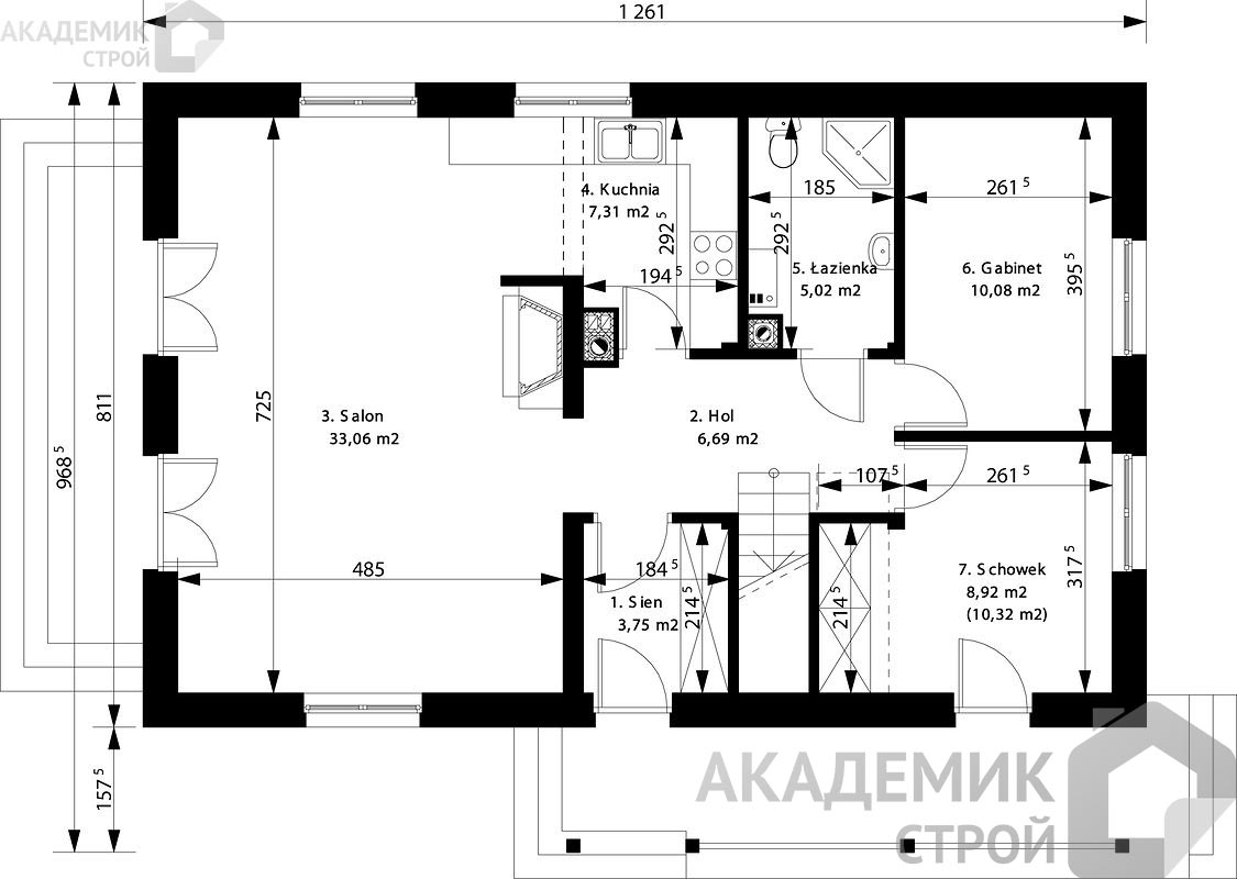 Двухэтажный дом 13х9 - 133.41 м2 — вид 3