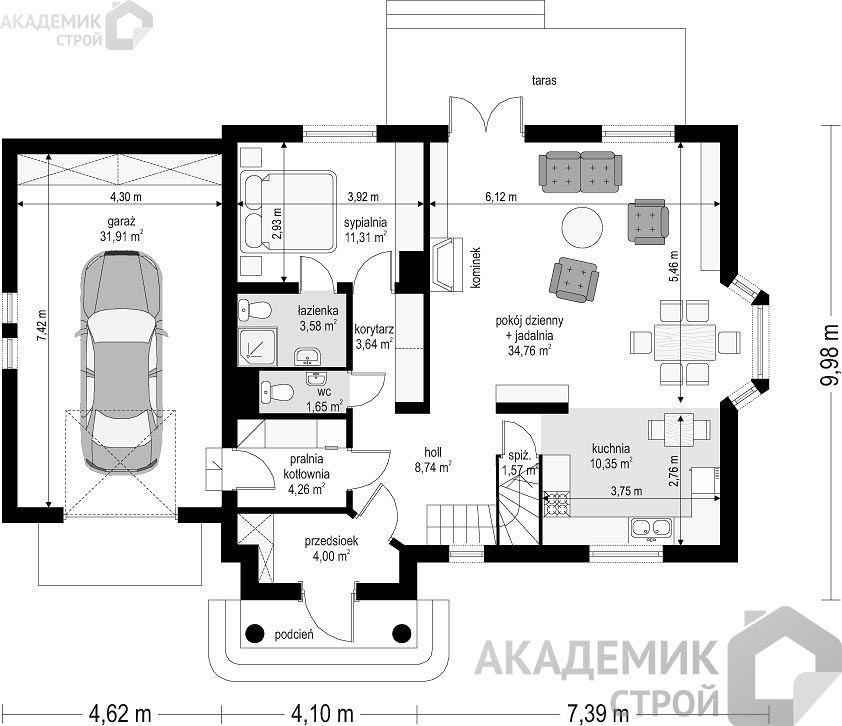 Двухэтажный дом 16х10 - 202.52 м2 — вид 3